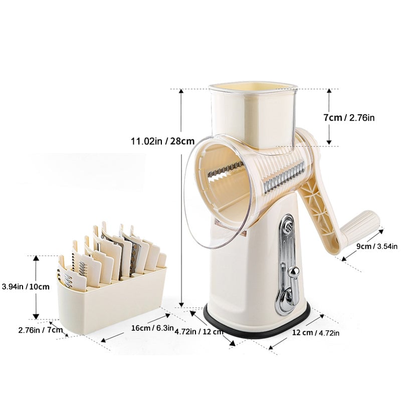 5 in 1 Vegetable Cutter Slicer, Rotary Cheese Grater