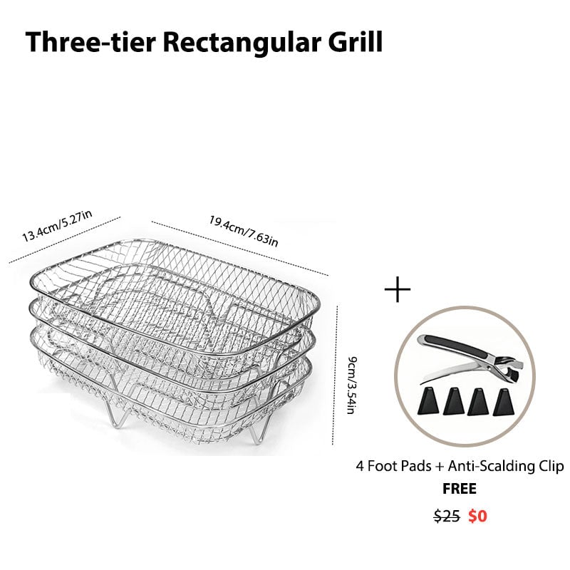 3-Layer Stackable Air Fryer Rack