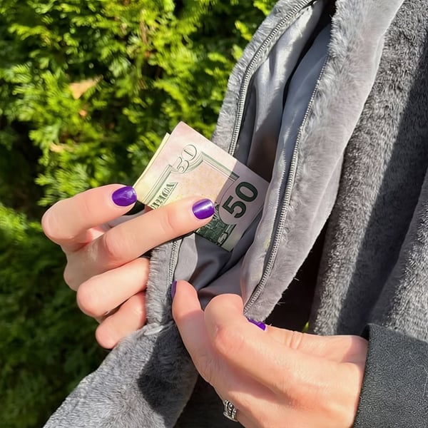 Hidden Zipper Pocket Scarf