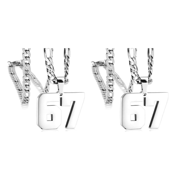 Stainless Steel Sports Number Chain Necklace