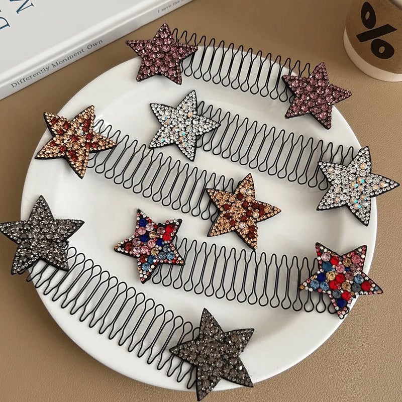 Rhinestone Star Hårkam Sett (5 Stk)