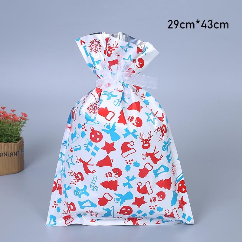 Herbruikbare kerstcadeauzakjes met trekkoord