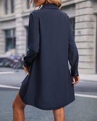 Solid color elegant shirt dress