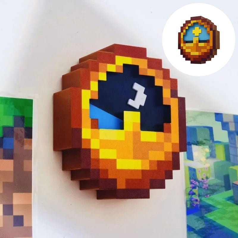 Minecraft Stil Klokke Borddekor