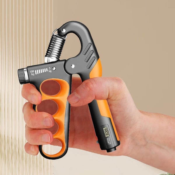 Adjustable electronic counting strength grip