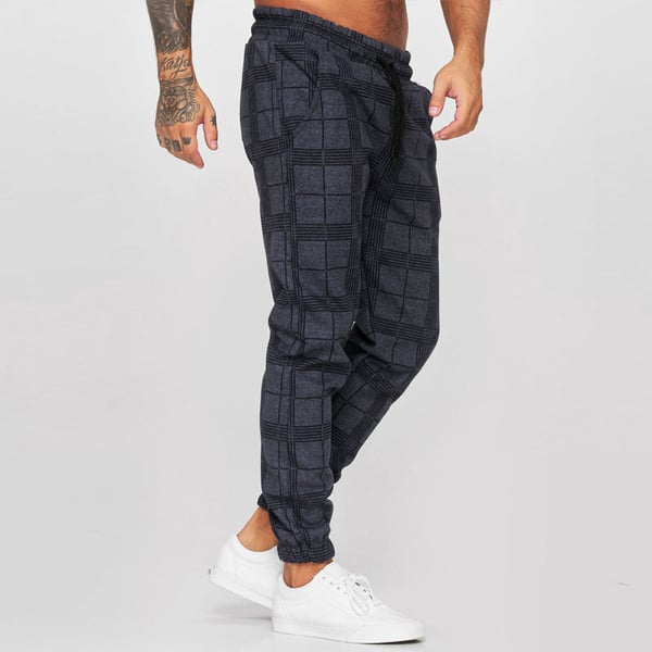 Pantalones de cuadros digitales 3D para hombre