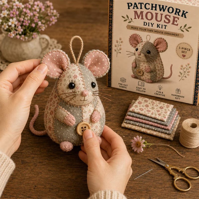 Charming Patchwork Mouse DIY Kit