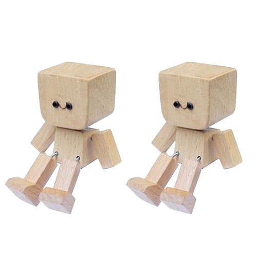 Figurine d'homme en bois tremblant