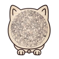 135-Piece Cat-Shaped Wooden Puzzle