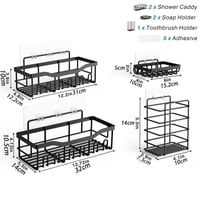 Adhesive Shower Caddy Organizer Shelves Rack