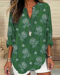 Casual bluse med blomsterprint