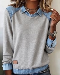 Blouse modieuze revers lange mouwen