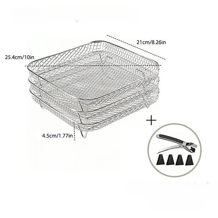 Stapelbarer 3-lagiger Heißluftfritteusenständer