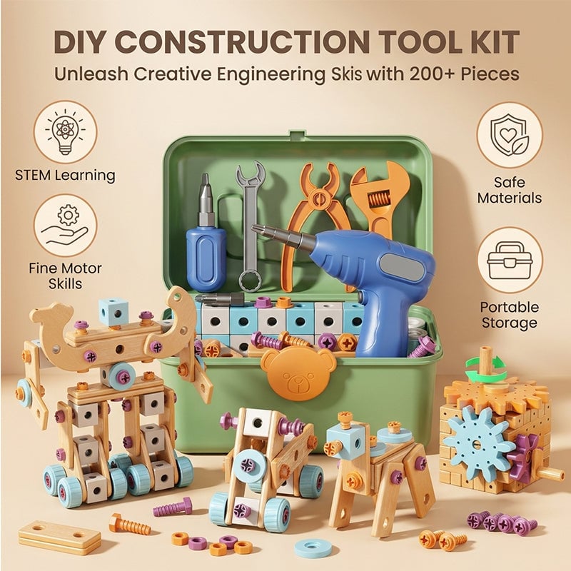 Creative Electric Drill Toy Repair Toolbox