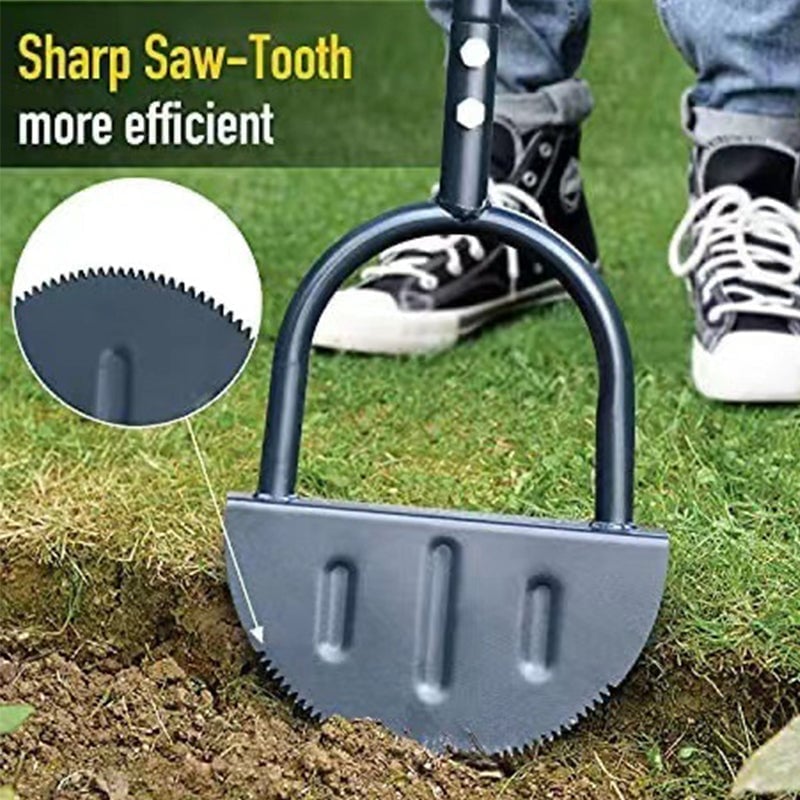 Half-moon lawn edger with T-handle