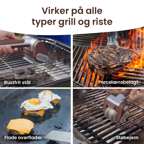 Elektrisk grillrengøringsbørste uden børstehår