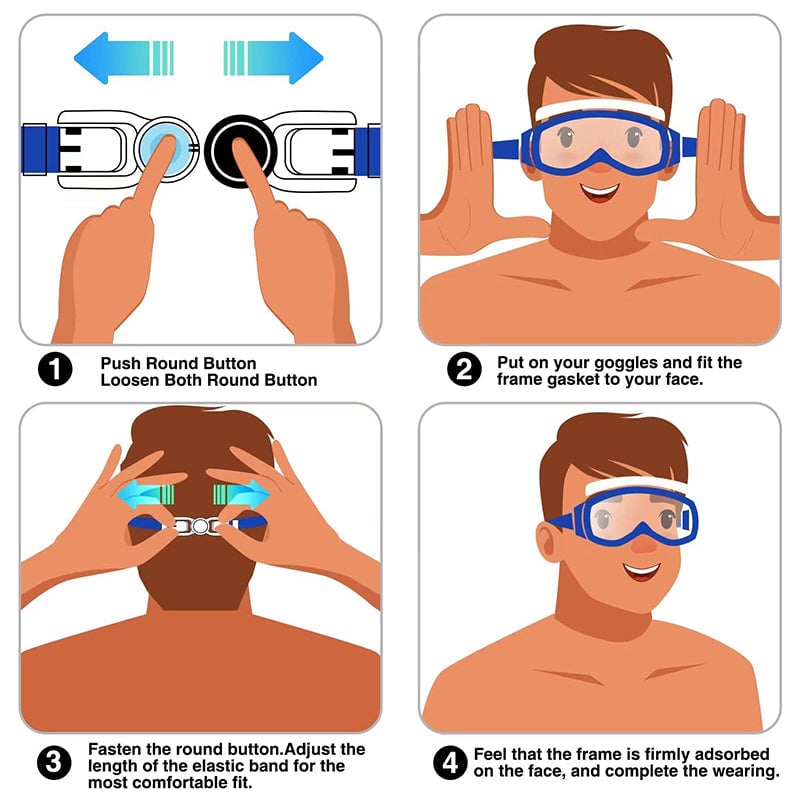 High Definition Waterproof Anti-fog Large Frame Swimming Goggles【Set Of 2 PCS】