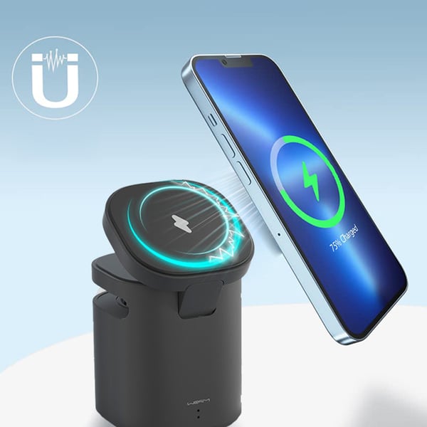 3-in-1 Magnetic Wireless Speaker & Dual Charger with Adjustable Stand