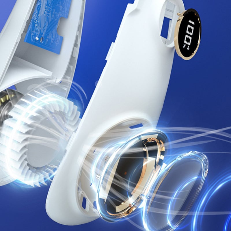 2023 Uusi kannettava kaulatuuletin digitaalisella näytöllä