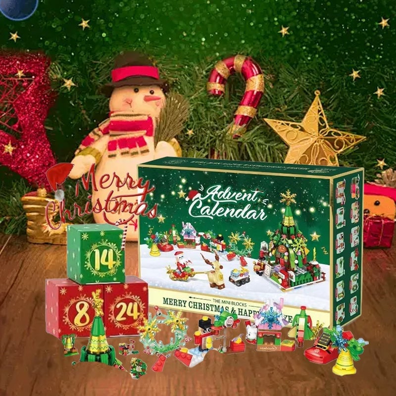 Adventskalender mit Weihnachts-Bausteinen