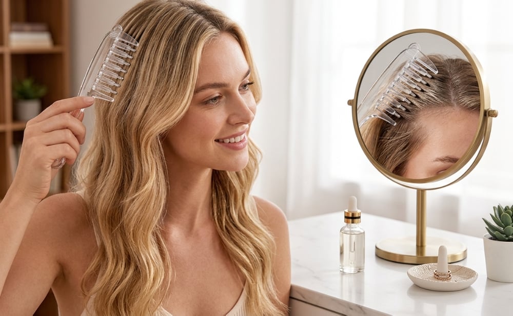 Crystal scalp essence applicator comb