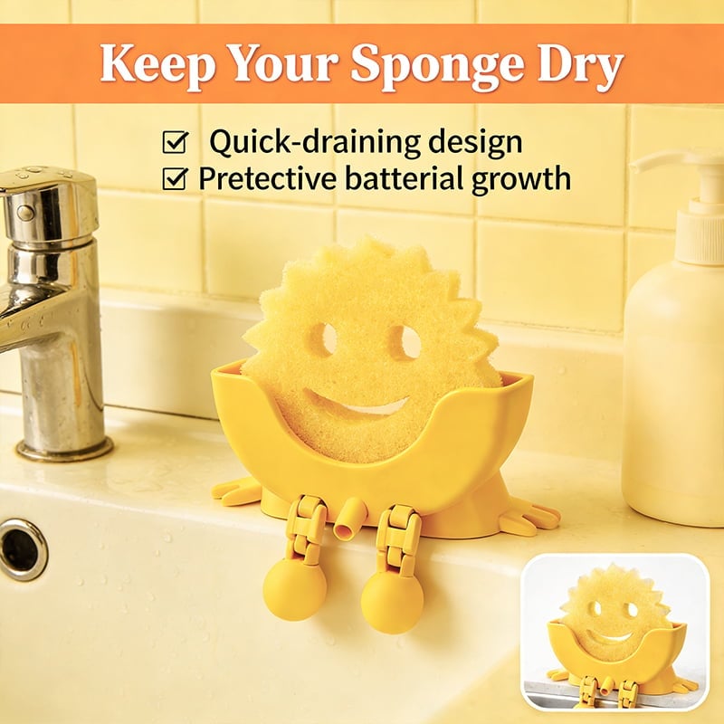 Smiley Dishwashing Sponge Holder