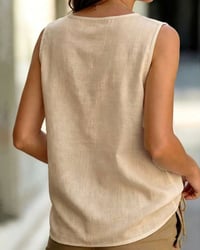 Sleeveless V-Neck Cross Tank Top