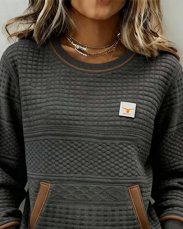 Sweatshirt mit Rundhalsausschnitt und Color-Blocking