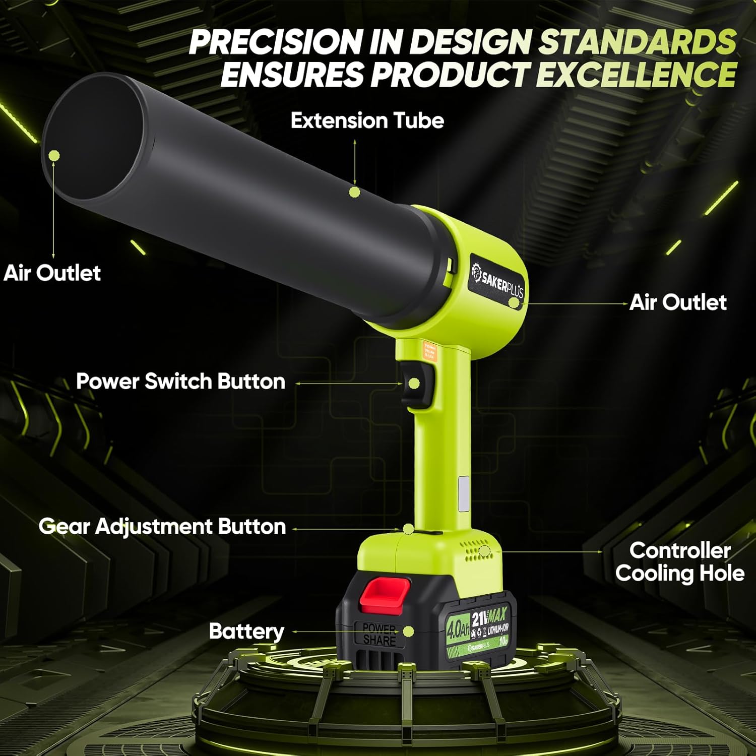 Sakerplus Portable Dust Cleaner with Brushless Motor