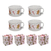 Ceramic Coffee Cup and Saucer Set (Set of 4)