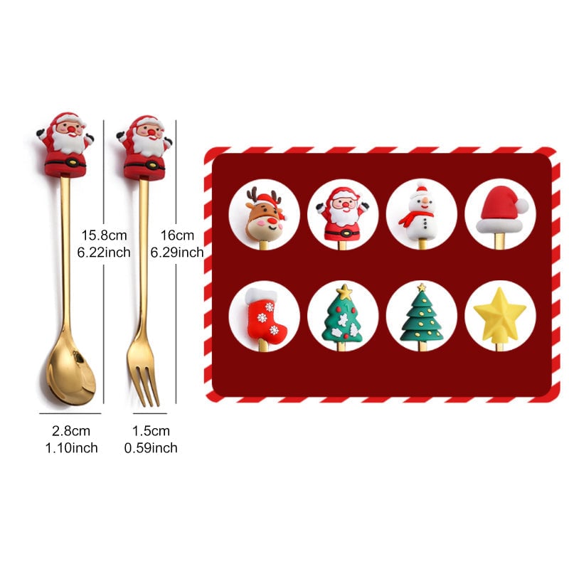🎅Set de cuillères pour poupées de Noël🎄