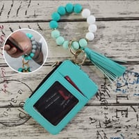 Stylischer Kartenhalter mit Silikon-Perlen-Armband
