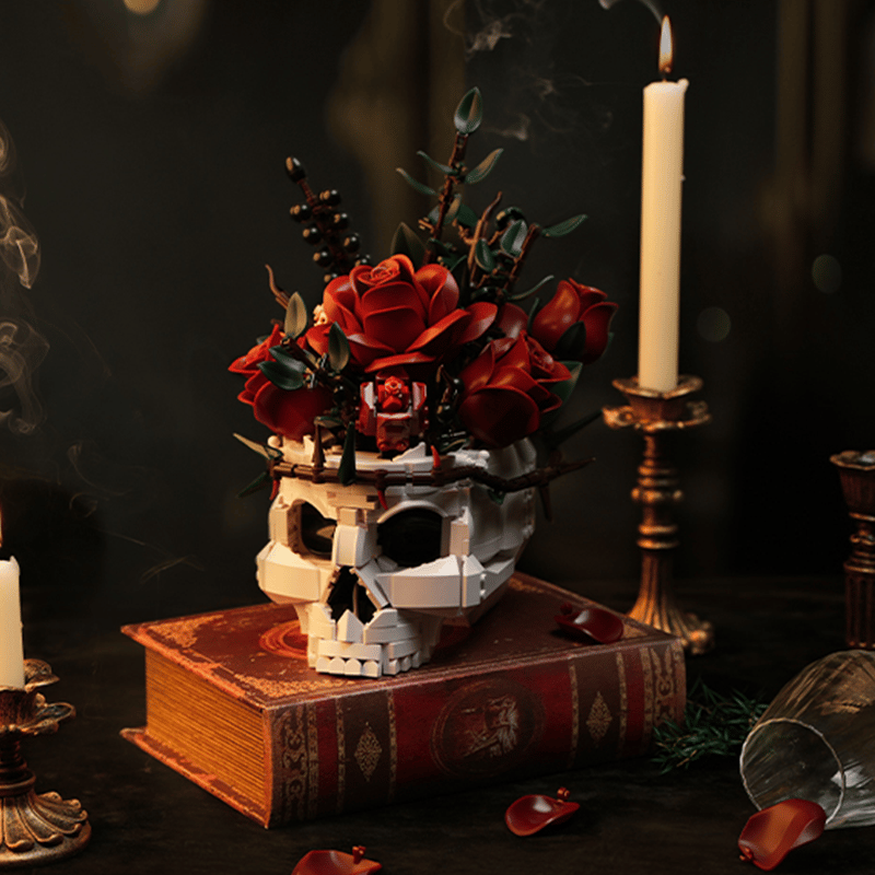 Skull and rose jigsaw puzzle