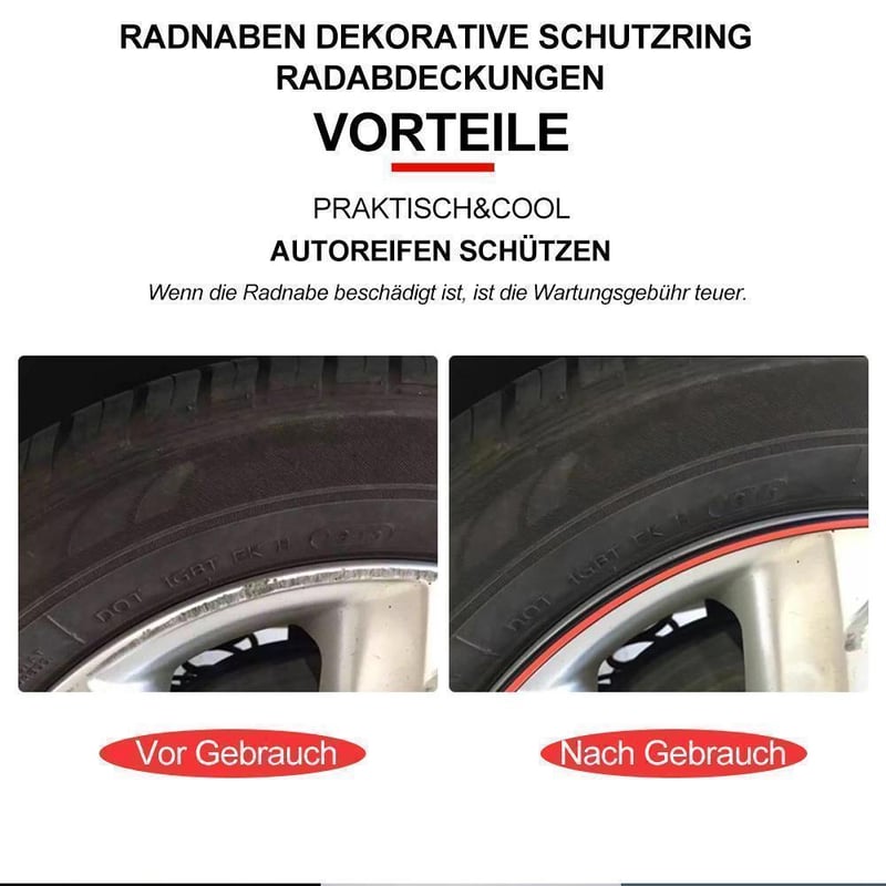 Radnaben Dekorative Schutzring Radabdeckungen für Auto(8m Länge)