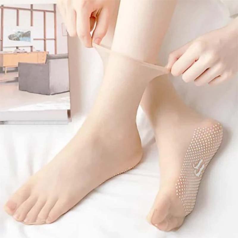Unsichtbare, rutschfeste Kristallseidensocken für Frühling und Sommer