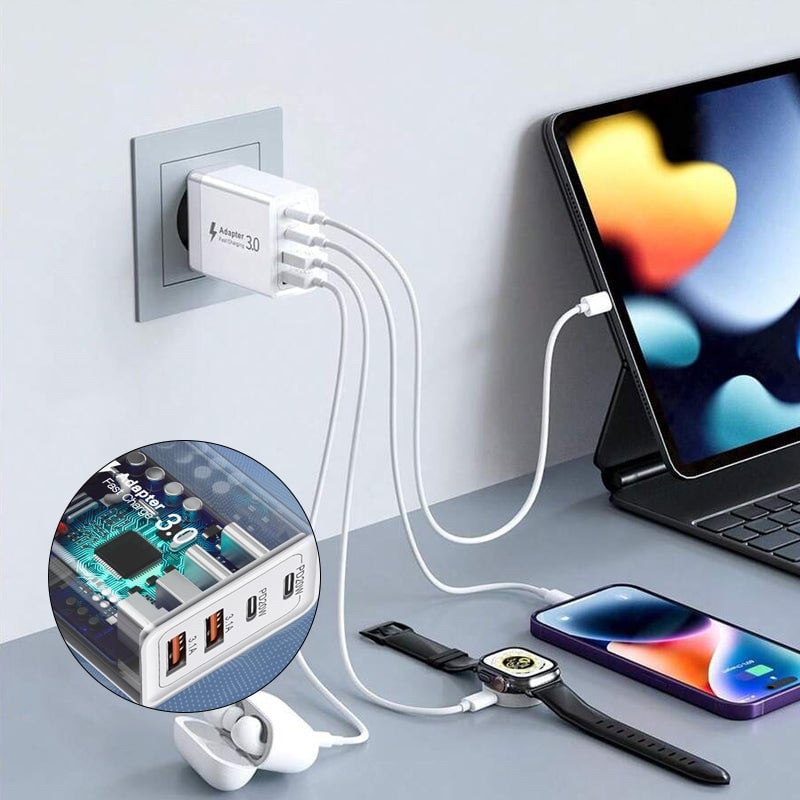 Multi-port mobile phone fast charging head