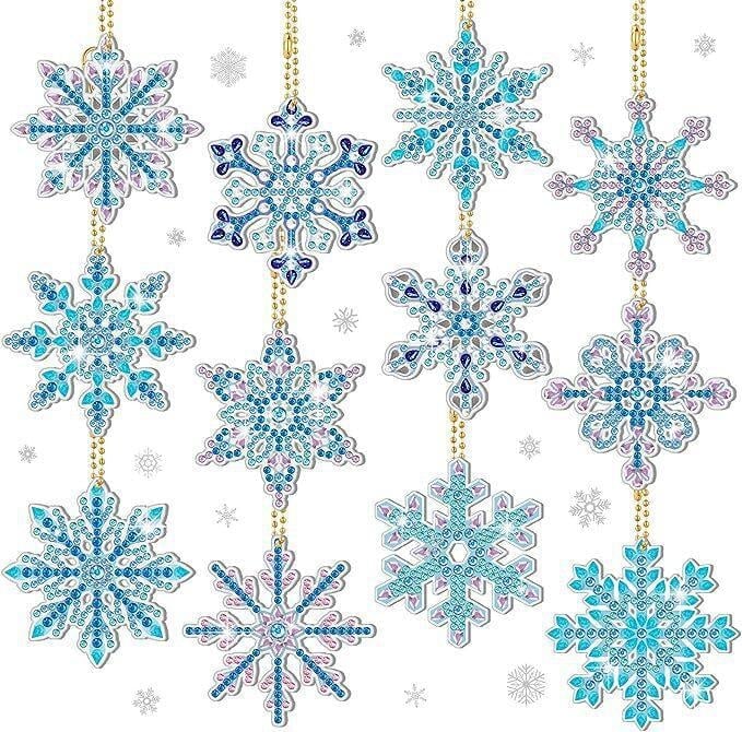 Sakerplus® 12 Pcs Diamond Art Christmas Ornaments