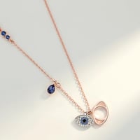 S925 Silberhalskette mit Teufelsauge  Inspiriert von Duo Evil Eye