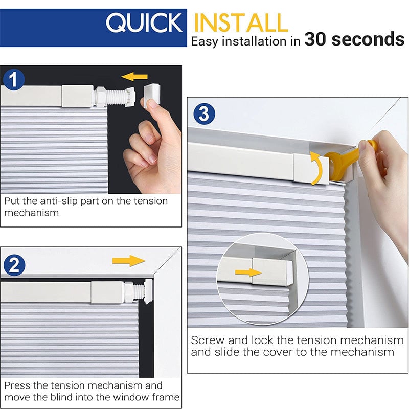 No Tools No Drill Vinyl Blinds