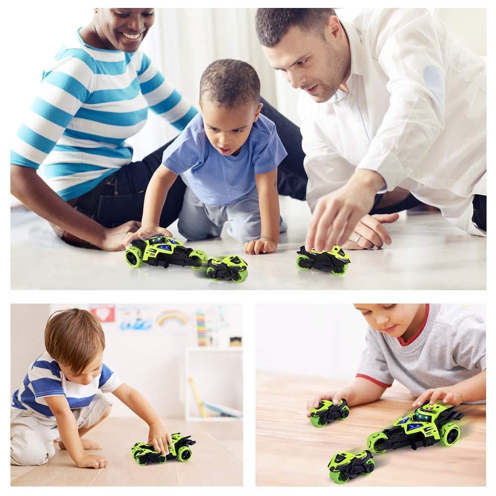 3 en 1 Alliage Catapulte Jouet Voiture avec Deux Motos