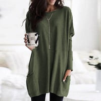 Long Sleeve Casual Pocket T-Shirt