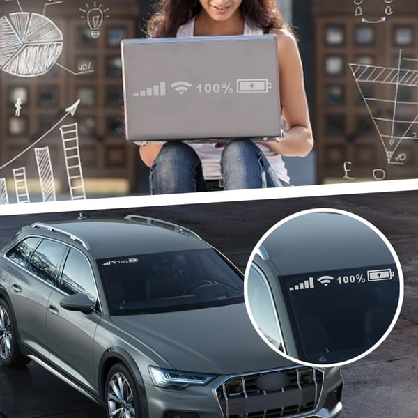 Batterisignal reflekterende klistermærke