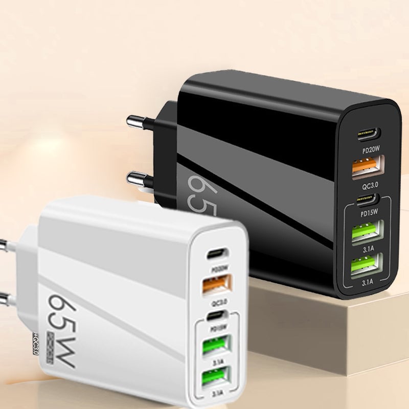 Multiport-Adapter 65W Schnellladegerät-EU-Standard