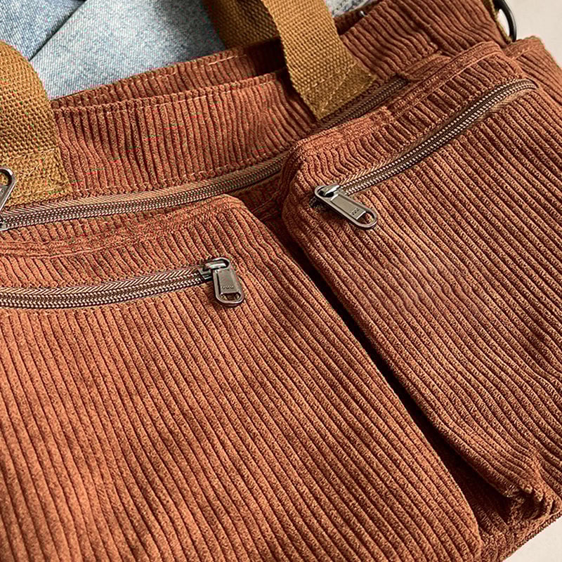 Große Kapazität Corduroy-Damentasche