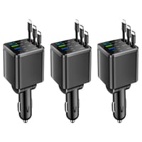7-in-1 Universal Retractable Car Charger with Intelligent Voltage Display