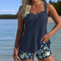 Aumora Striped Two-Piece Beach Shorts Tankini