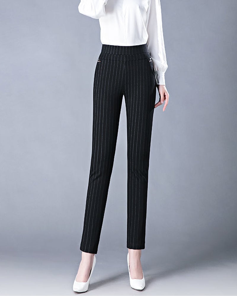 Højtaljede business pants med lommer