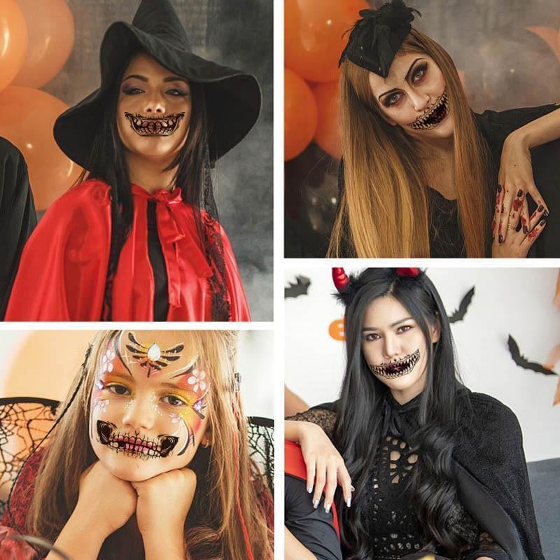 Halloween Scherz-Makeup Temporäre Tattoos (10 Stück)