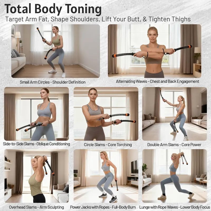Adjustable Ropeless Battle Ropes Training