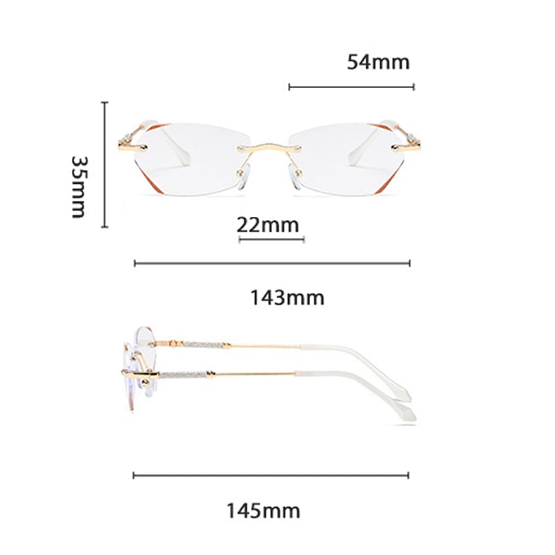 Modische randlose Anti-Blaulicht-Lesebrille
